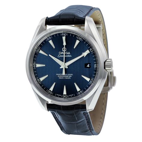 omega aqua terra blue dial blue leather mens watch 23113422103001|Seamaster Aqua Terra 150M 41.5 mm, steel on .